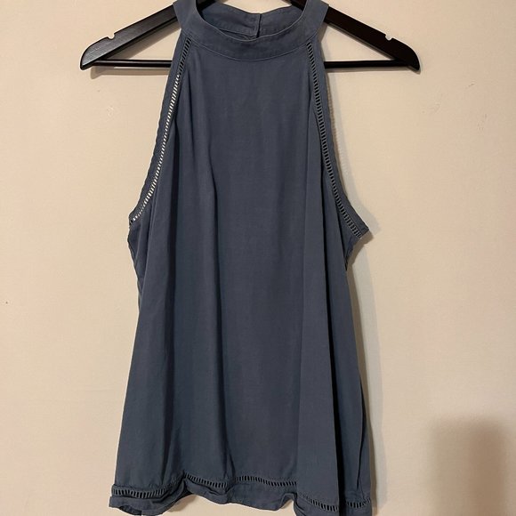 Chambray Halter Sleeveless Top - Picture 1 of 3